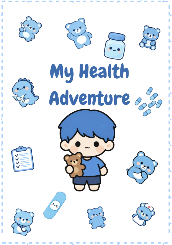 Printable Kids Medical Planner for Boys/ Cute Child Health Tracker