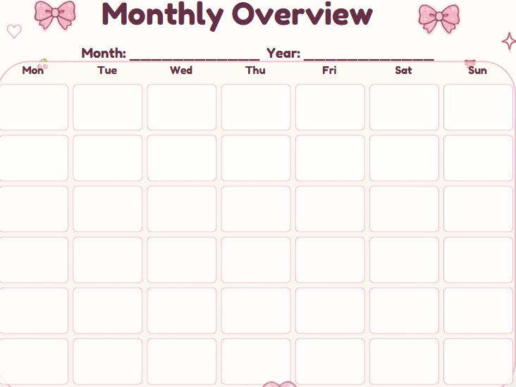 Kawaii Weekly Planner/ Digital and Printable Planner