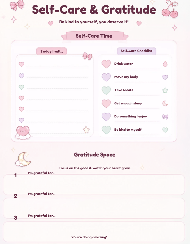 Kawaii Weekly Planner/ Digital and Printable Planner