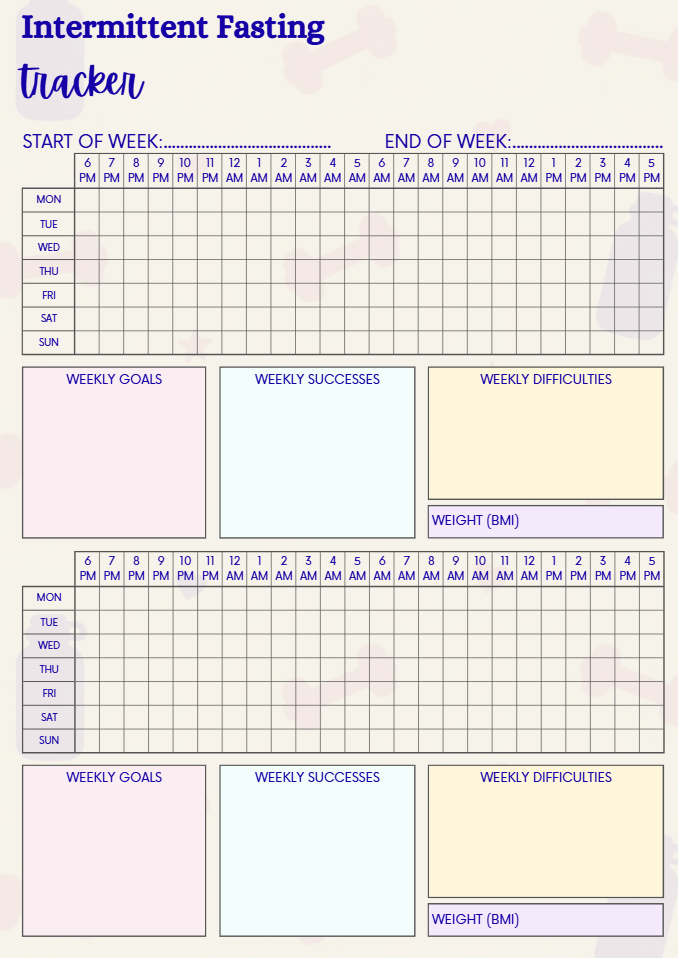 Cute Fitness Planner 39 pages; Printable & Digital Journal